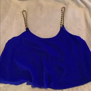 Charlotte Russe Royal Blue blousy crop top